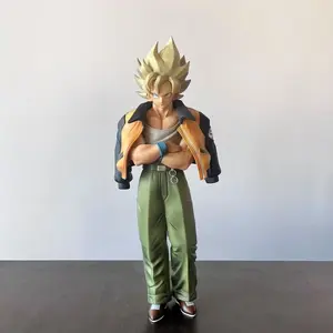 Super Saiyan Goku Casual Model, Trendy Desktop Figure Collectible, Boxed Handmade Toy, Perfect Gift for Anime Enthusiasts