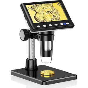 4.3"  Microscope Digital Microscope for Collectors 1980P  Error  Magnifier with 8 LED Lights, Compatible with Windows/