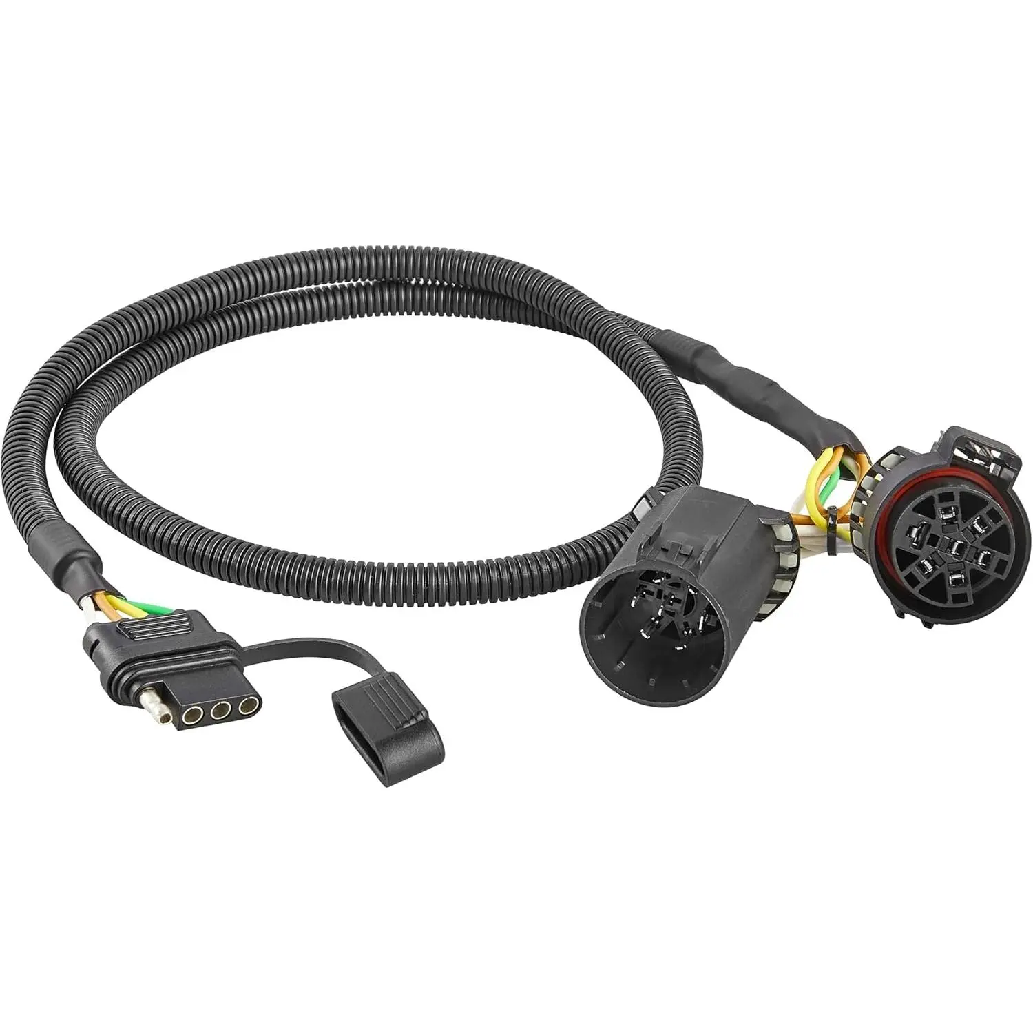 Plug & Play USCAR 7 Pin to 4 Pin Trailer Wiring Harness Universal for LED Tailgate Light Bars, Pure Copper USCAR to 4 Flat Trailer Extension Wiring Adapter for Trailers, Trucks, Pickups
