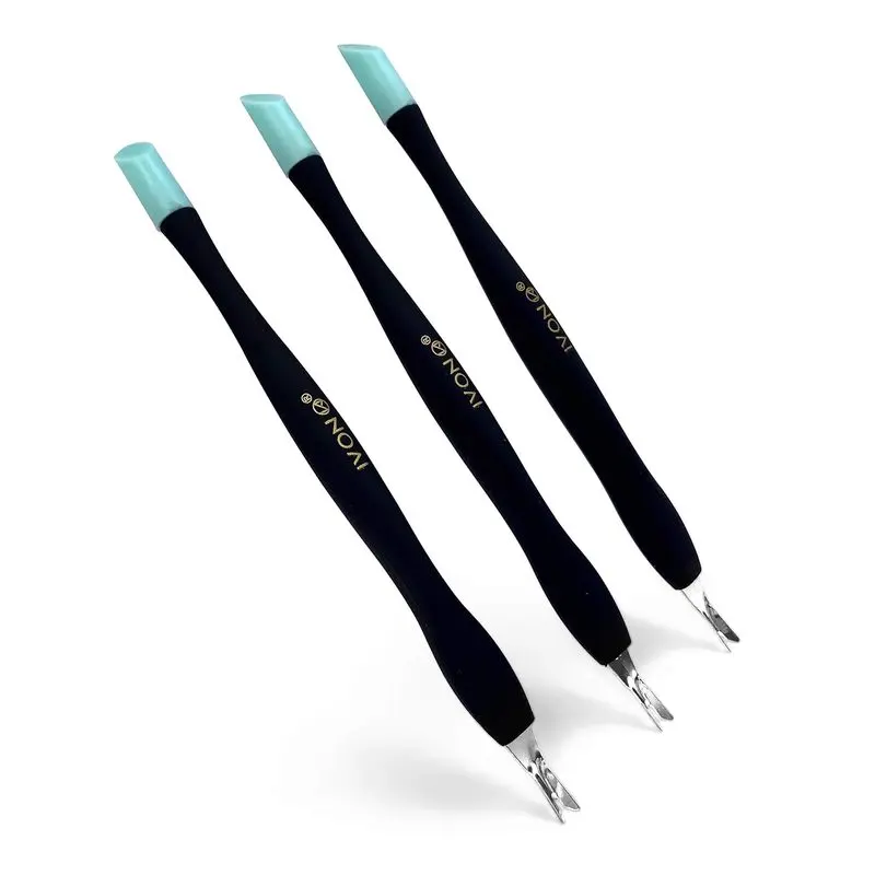 3 Pack Cuticle Trimmer Pusher Remover, Rubber Tip Gentle on Nail Bed
