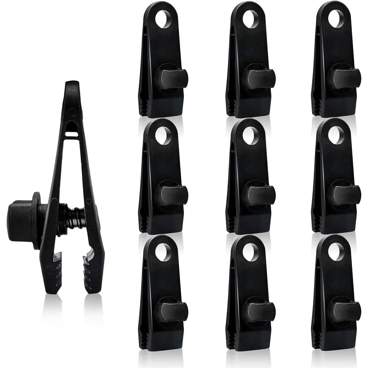 Tarp Clips Heavy Duty Lock Grip, Plastic Tarp Clamps, Linoleum Tent Clip |   10pcs Canvas Clips for Outdoor Garden Farm Awnings Camping Caravan Canopies Car Covers, Reusable Tarp Clip Clamps, Black