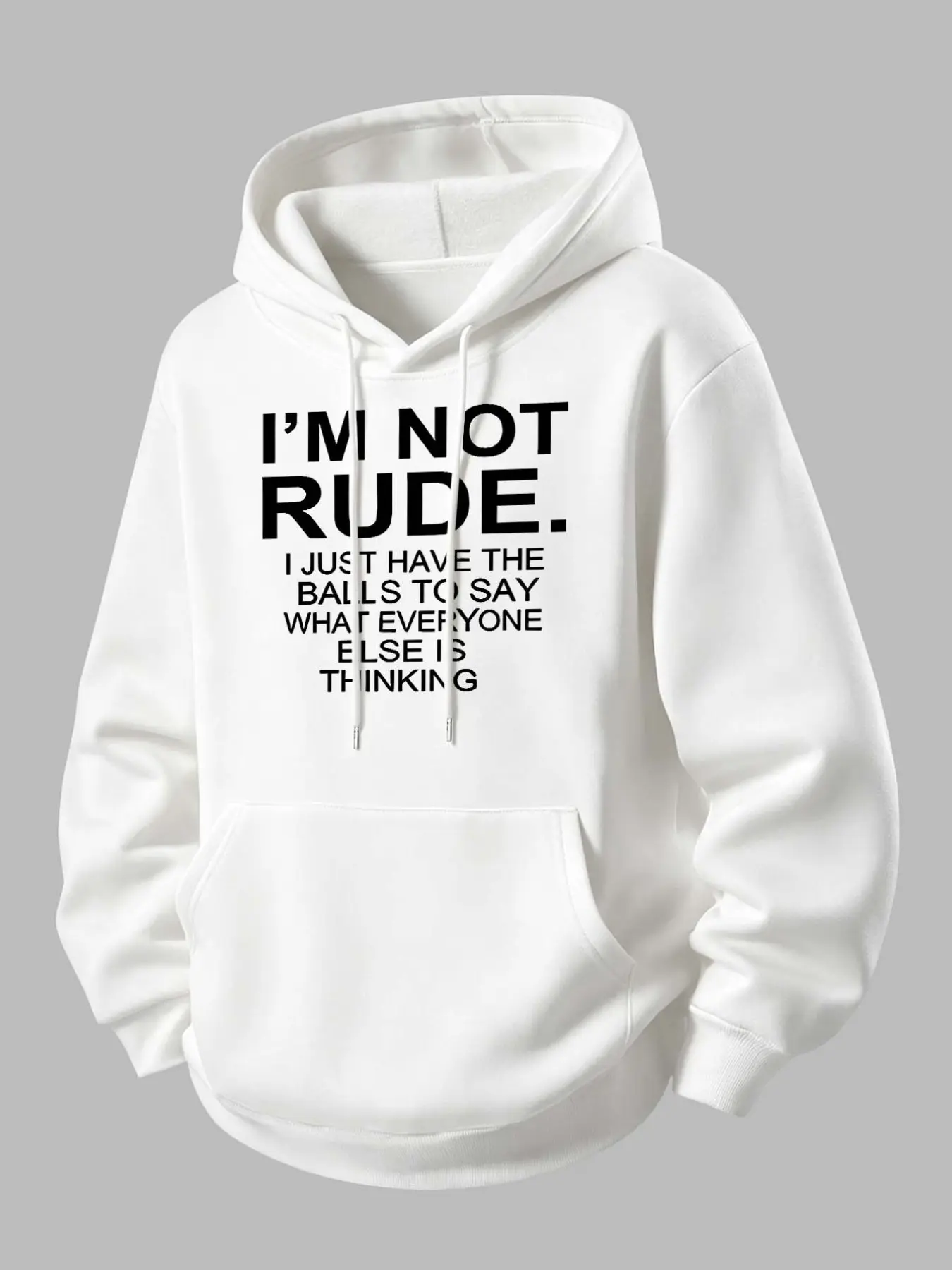 Men's Casual Hooded Sweatshirt, Letter Print, Slim-Fitting, Long Sleeve, Drawstring Pockets, Fall & Winter Streetwear