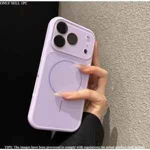 New Liquid Magnetic Large Window Shockproof Phone Case Compatible with iP17promax 16 15 14 13 Pink Color Protection Protective Casing Protector Protective Phone Cover Shockproof Smartphone Cover