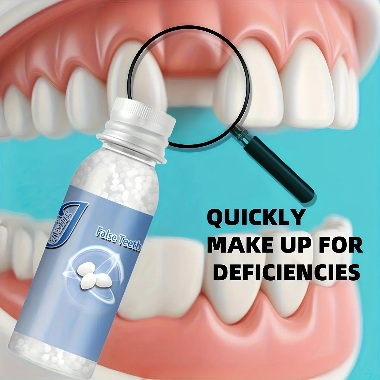 Dentures/Replacement Teeth, Can Fill In Missing Areas And Gaps In Your Smile, Easy And Quick Installation, Strong Fit, Realistic Appearance. Suitable For Holiday Parties, Temporary Parties, And Gifts