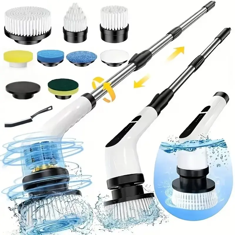 2026 New Model Cordless Handheld Electric Spin Scrubber - IPX7 Rated, Multifunction, Adjustable Speed, Extendable Handle, Long-Lasting Battery, Multi-Surface Brush Kit for Bathroom, Kitchen, Cleaning, summerwins，dealsforyoudays，TikTokShopDealsforYouDays,