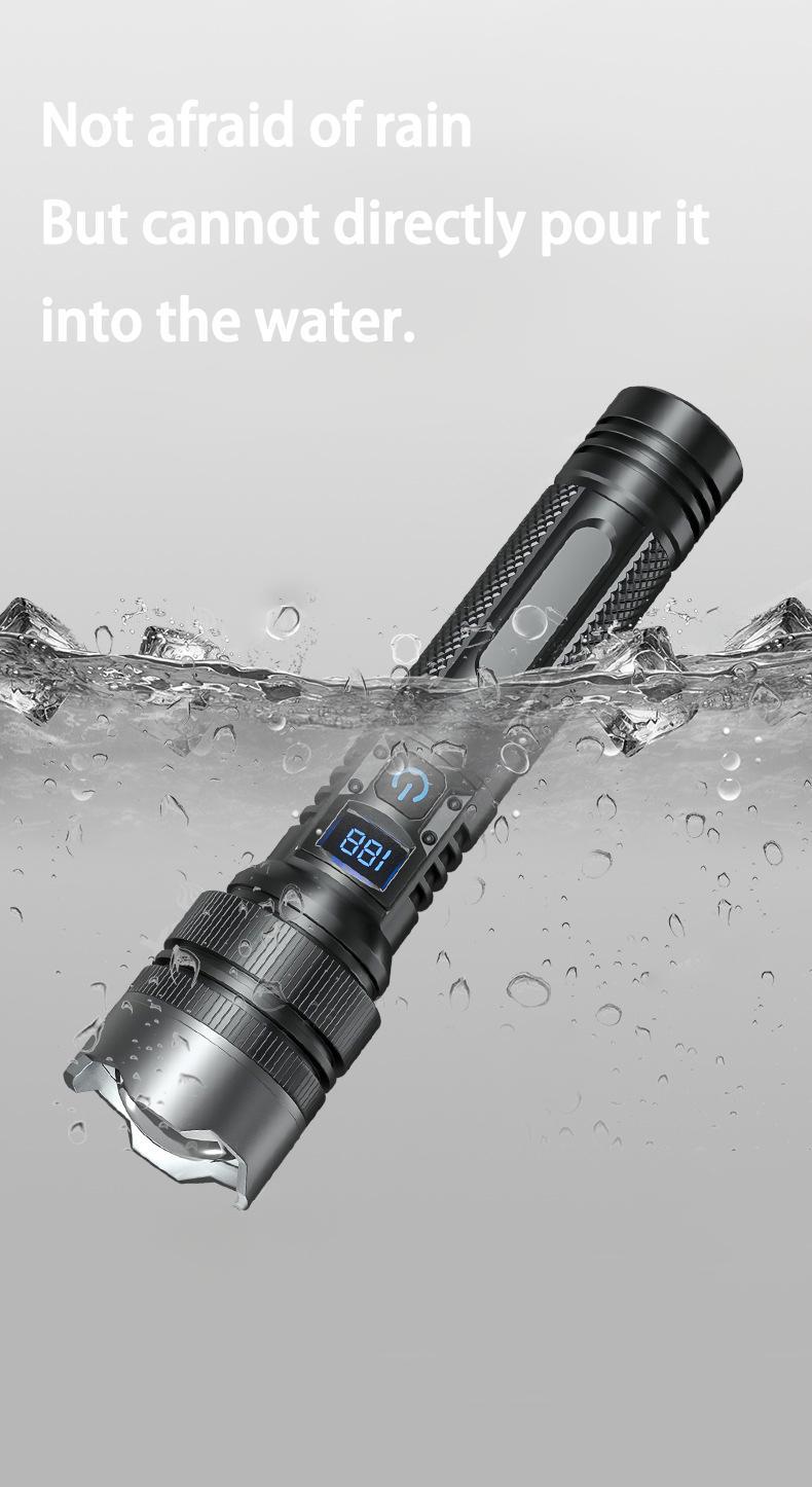 Strong Flashlight Highlight - Rechargeable & Adjustable Brightness Flashlight ,Robust Handheld Torch - Ideal for Outdoor Adventures, Emergencies, Camping, Fishing, Garden Illumination, Night Security, & Garage Use