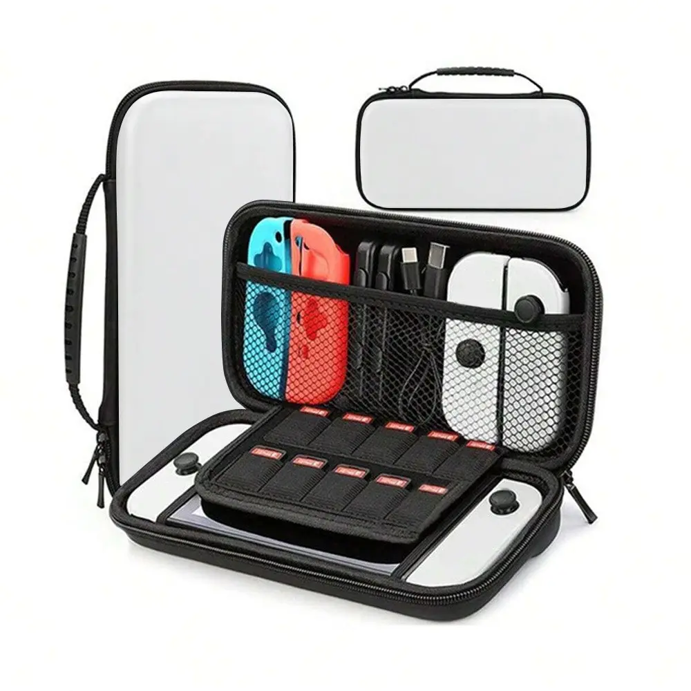 Portable Game Console Storage Box, Switch Oled Carry Case, Durable Hard Shell Travel Game Bag, Holds 10 Game Cartridges, Accessory Organizer, Organizer Bags