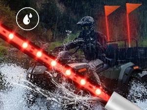 Nilight 1PCS 3FT LED Whip Light with Aluminum Base Red Color Safety  Pole Lighted Antenna Whips for RZR Polaris Dune Buggy Off-Road Truck UTV ATV