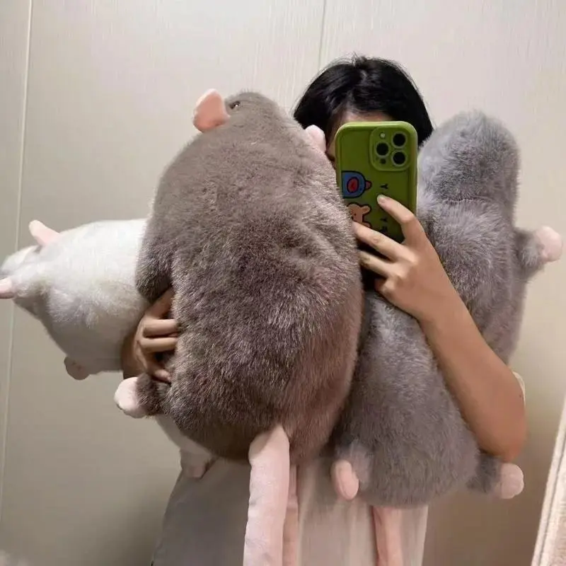Oversized Cartoon Look Mouse Doll, Plush Fabric Stuffed Animal Pillow Toy, Soft Cuddly Cushion (35/50/90cm) for Ages 12+, Birthday Gift