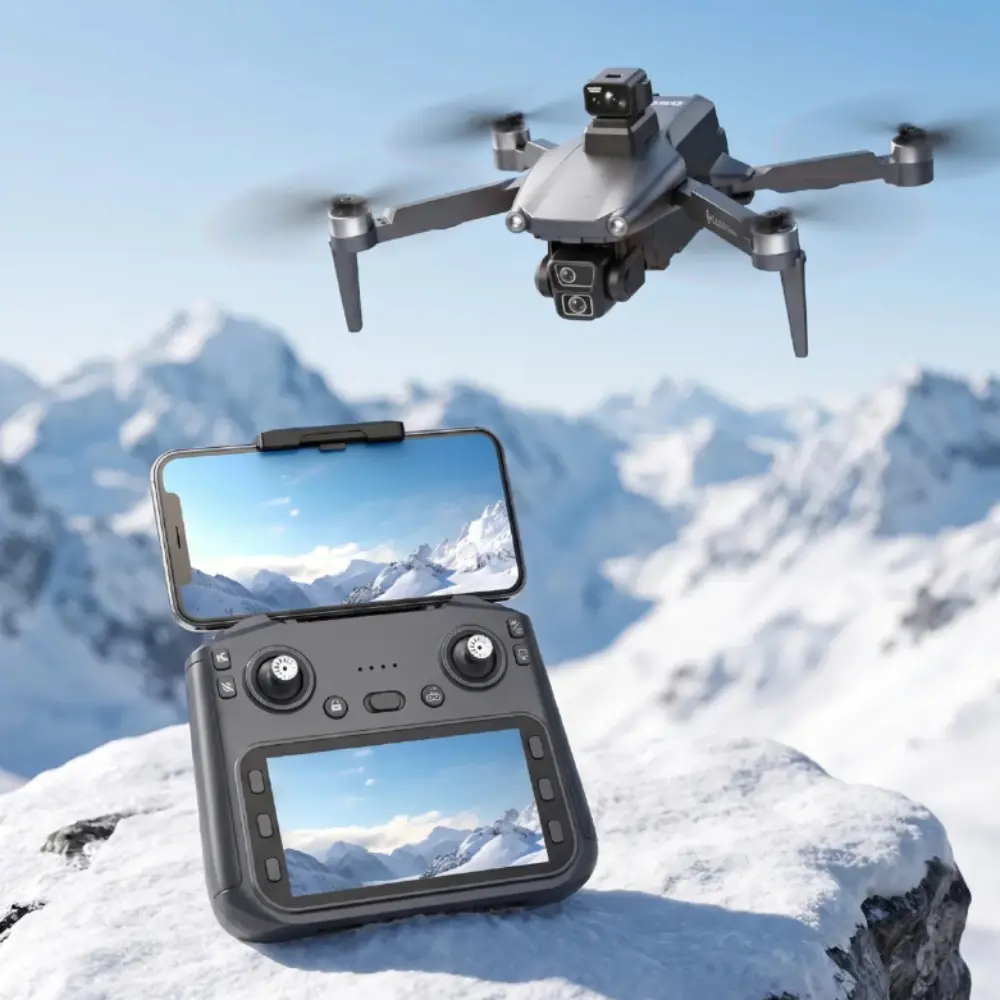 8K GPS Aerial Photography Drone Foldable Body,ESC Adjustable Lens Multi-Camera Switch,Optical Flow & GPS Dual Position Hover,Portrait Shooting,Brushless FPV Drone Equipped with 2 Batteries