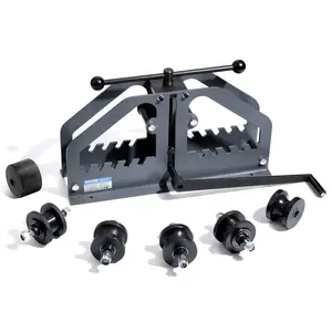 VEVOR Tube Roller Bender, Max 1-1/2" Manual Tube Pipe Roller Bender with 6 Dies, 360° Copper Aluminum Pipe Bending Tool for Square, Round Tube & Flat Bar, Ideal for HVAC Air Conditioning Auto Repair