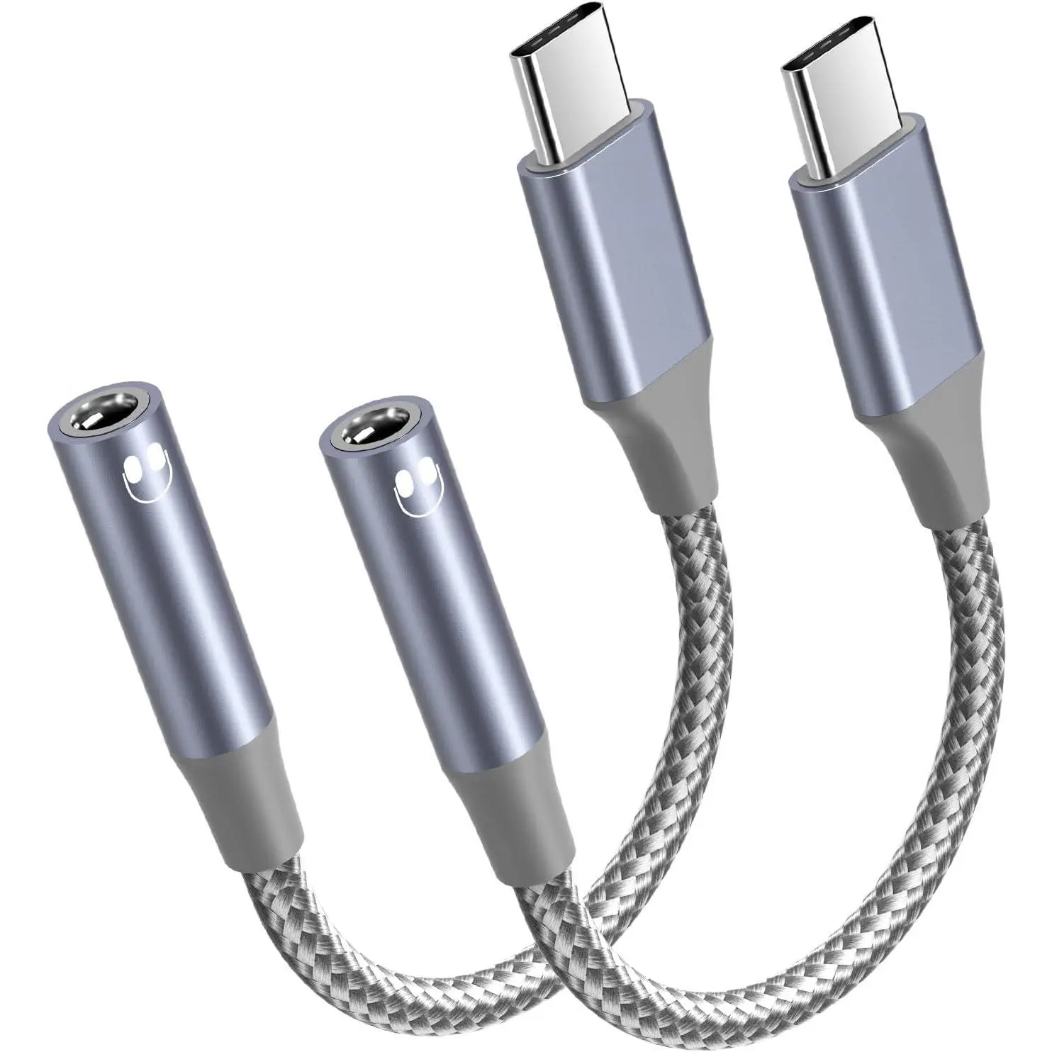 2-Pack USB C to 3.5mm Headphone Jack Adapter - DAC Chip Auxiliary Input Dongle Cord Compatible with iPad Mini, 17/17 Pro/17 Pro Max/16/16 Pro/16 Pro Max, Galaxy S25 S24 S23 A56 A55 A17 A16 with Manufacturer Warranty, Manufacturer Warrenty