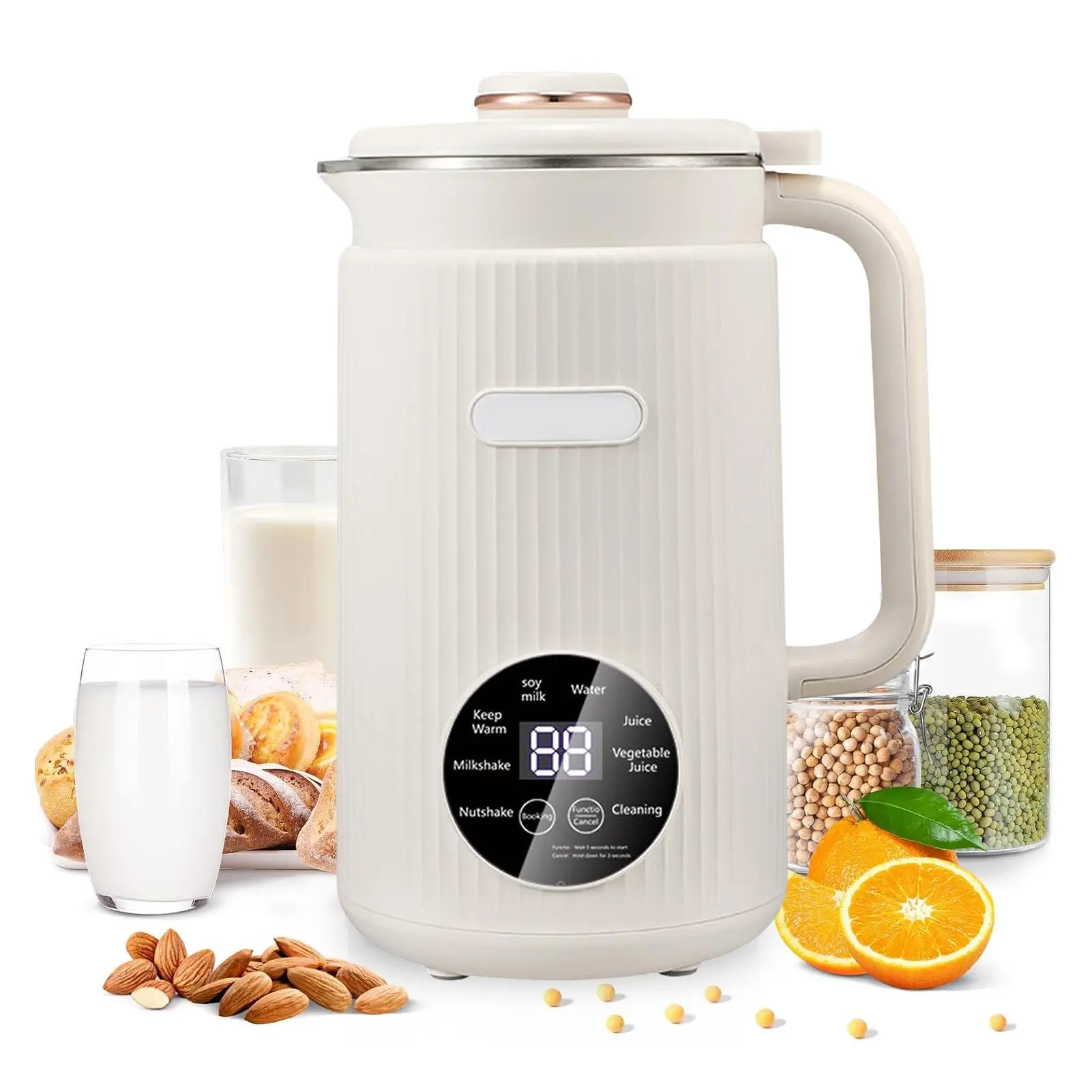 8-in-1 Automaitc Nut Milk Machine & Coffee Maker - 32oz Auto Self-Cleaning, Delay Start, Boil Water & Keep Warm, Homemade Oat Nut Soy Juice