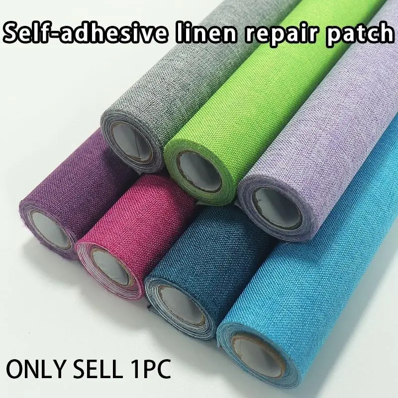 Self-Adhesive Linen Roll, Easy-To-Remove Linen Tape, Ideal for Projects, Sofa Repair, Gift Wrapping, Frames, Furniture, Countertops, Storage Boxes