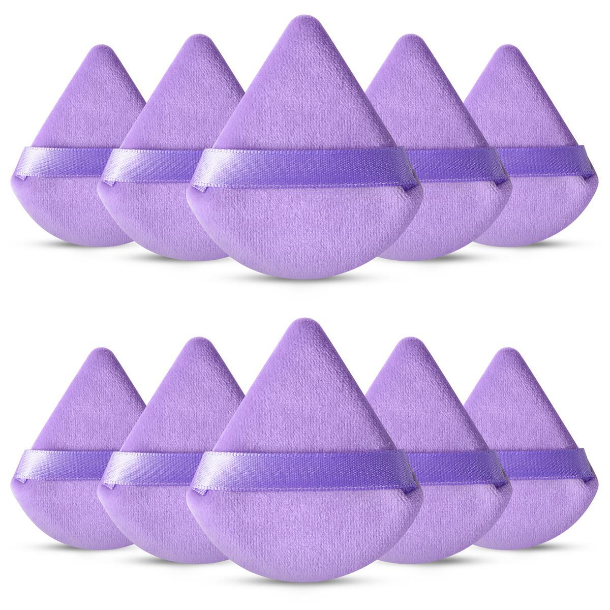 Triangle Powder Puff, 10pcs Soft Makeup Sponge Puff for Liquid Foundation, Face & Body Powder, Cream, Blending & Facial Detailing, Beauty Makeup Cosmetic Tool