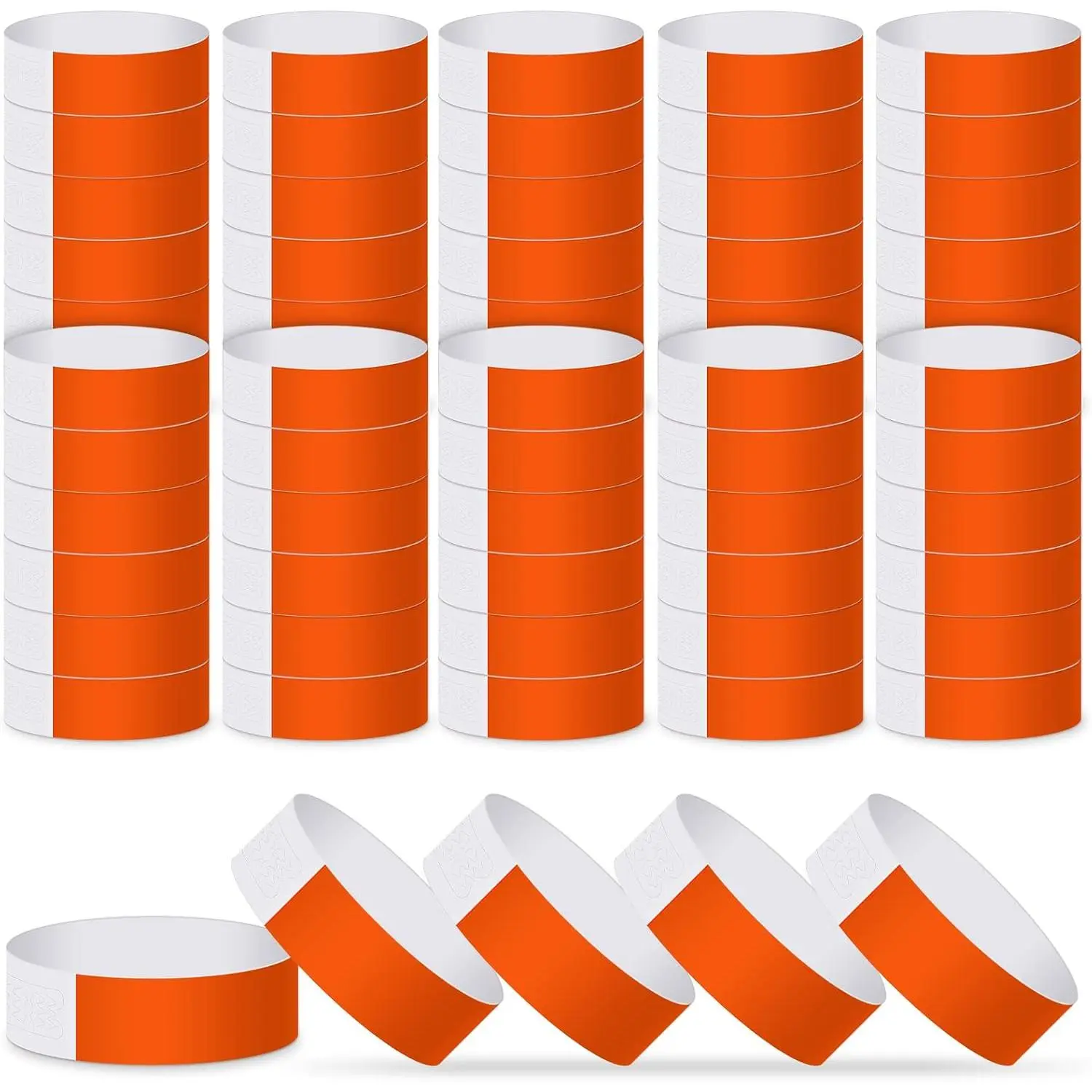 Paper Wristbands for Events 200 count Orange Party Wrist Bands Event Bracelets Arm Bands for Party Events Clubs Concert,  and Lightwight