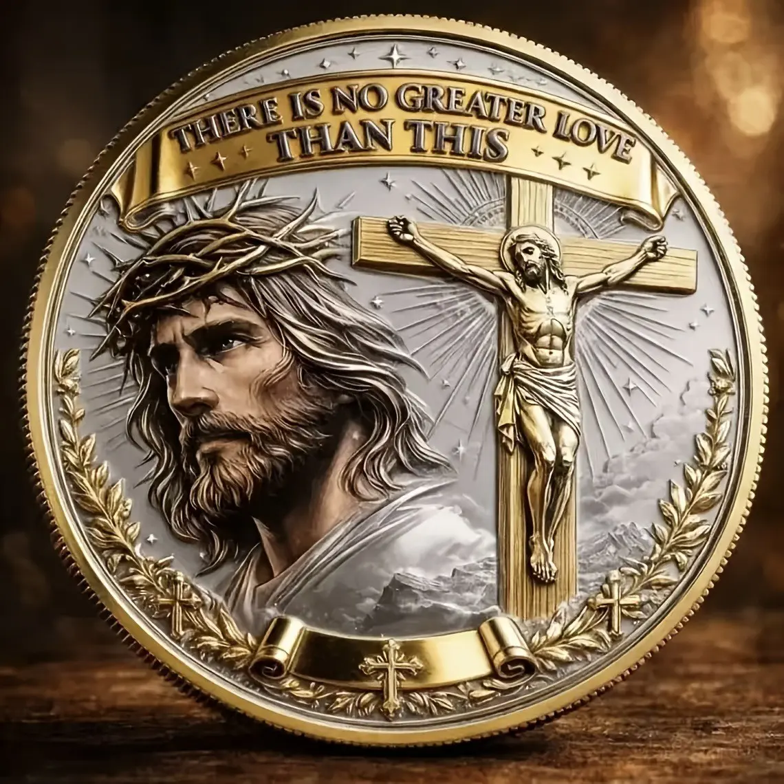 "ultimate Love Resurrection" Commemorative Coin, Ideal Gift for Christian Gifts or Church History Memorabilia, Collectible Religious Coin