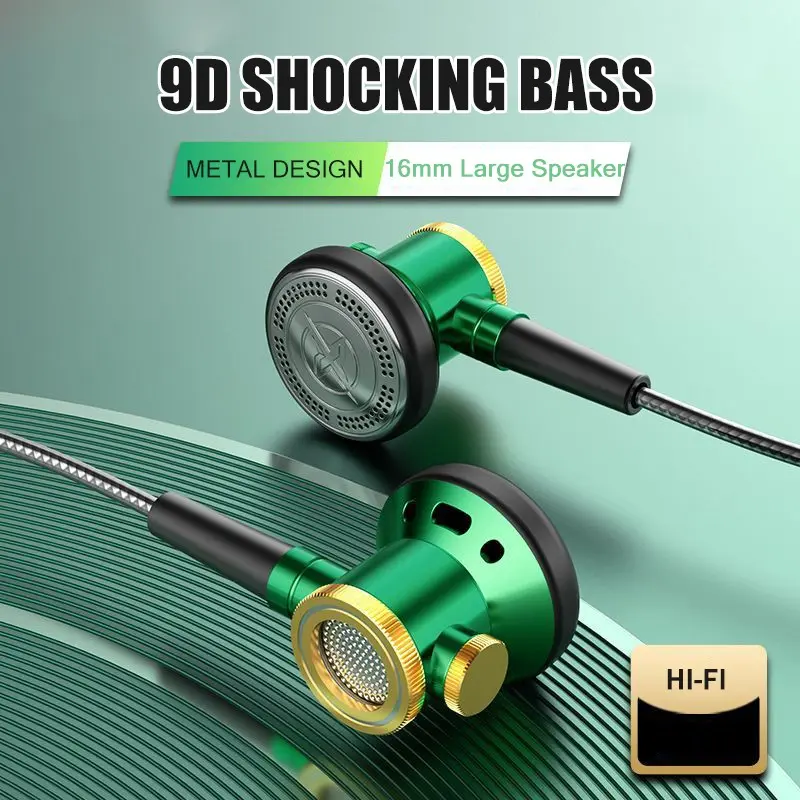 Wired In-Ear Headphones with Microphone, Low Latency, 3.5mm and Type-C Jacks, Compatible with Samsung Galaxy, iPhone, and More Devices