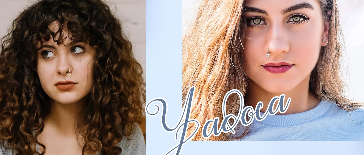 YADOCA 48Pcs Acrylic Septum Stretching Kit 14G 12G 10G 8G 6G 4G Septum Ring C Shape Buffalo Pincher Septum Gauge Kit Piercing Jewelry With Black O-Rings For Stretching Pierced Nose Ear Cartilage