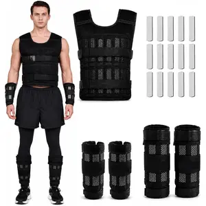 Weighted Vest 22-44LB for Men & Women, Adjustable Workout Weight Vest with Steel Plates, Weighted Training Vest with Wrist Weights and Ankle Weights for Strength Training, HIIT, Rucking & Cardio