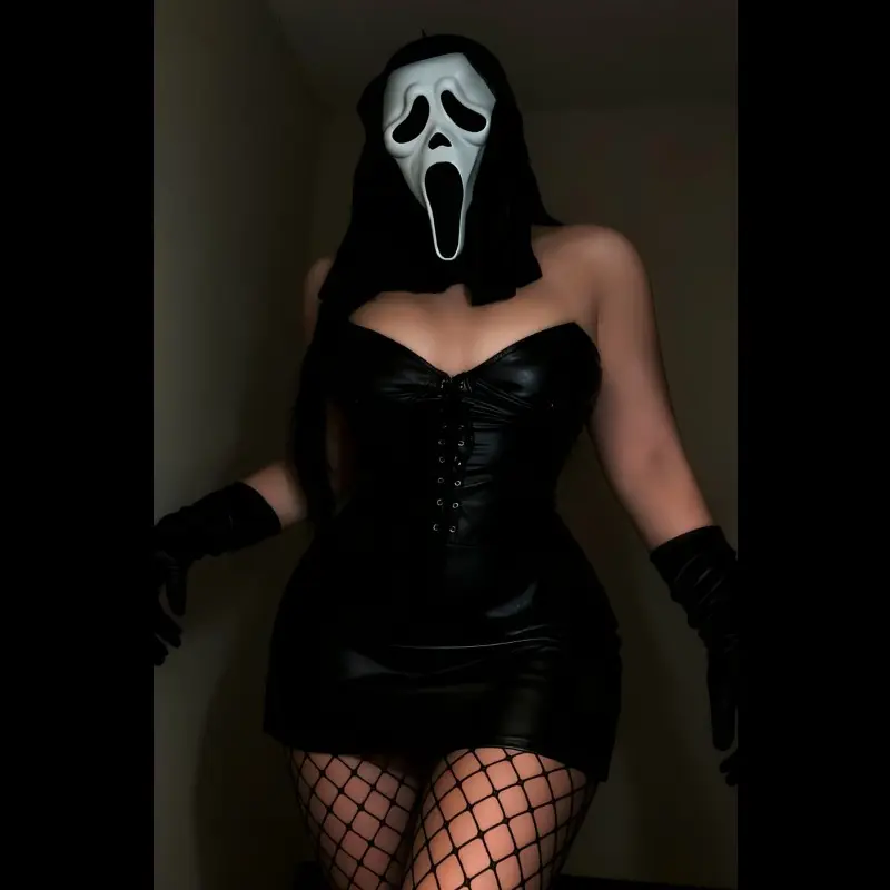 Halloween Cosplay Horror Scary Scream Ghost Face Mask, Terrifying Adult Party Costume Prop, Fun Halloween Accessories