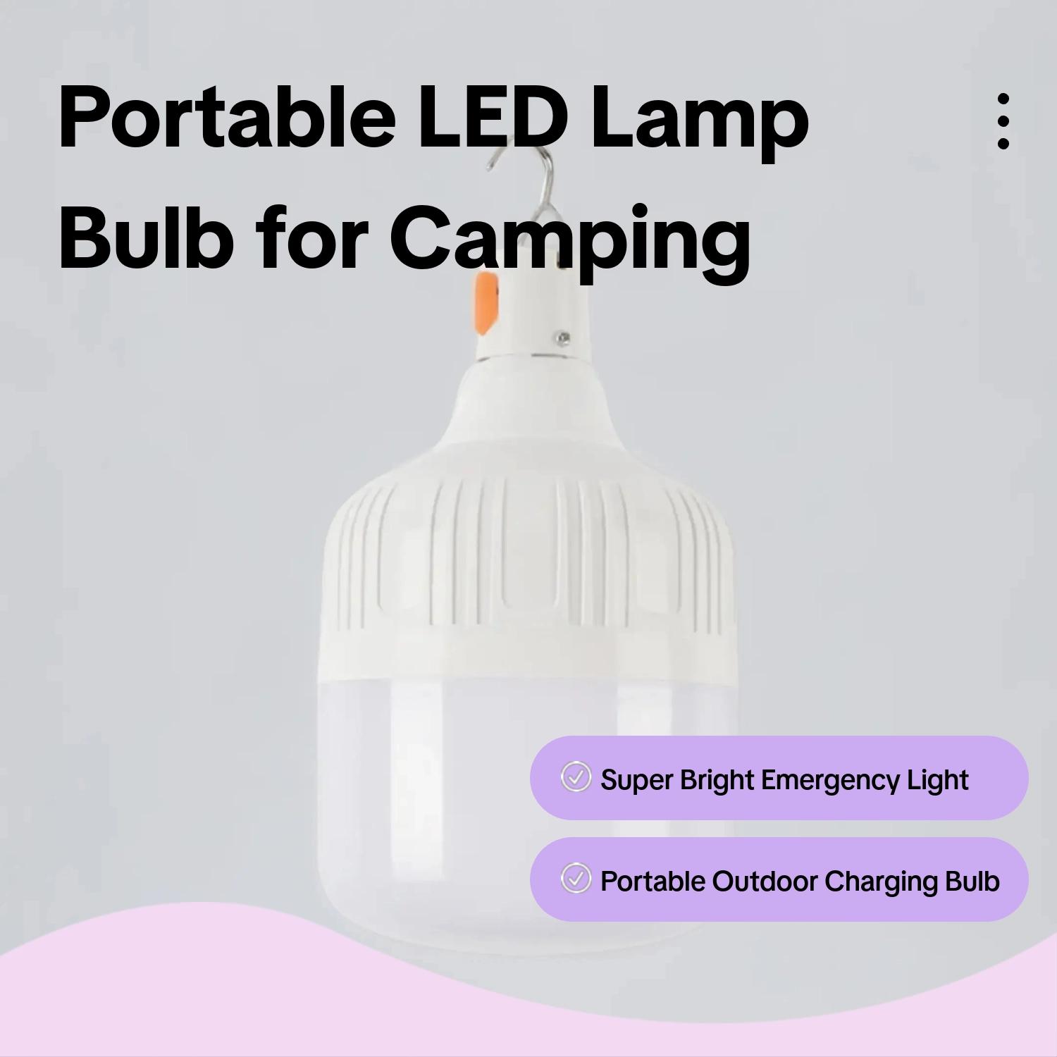 Led Charging Lamp Bulb, Outdoor Camping Light, Mobile Super Bright Emergency Light, Portable Led Light Bulb for Outdoor Camping, Lighting, Led Bulbs
