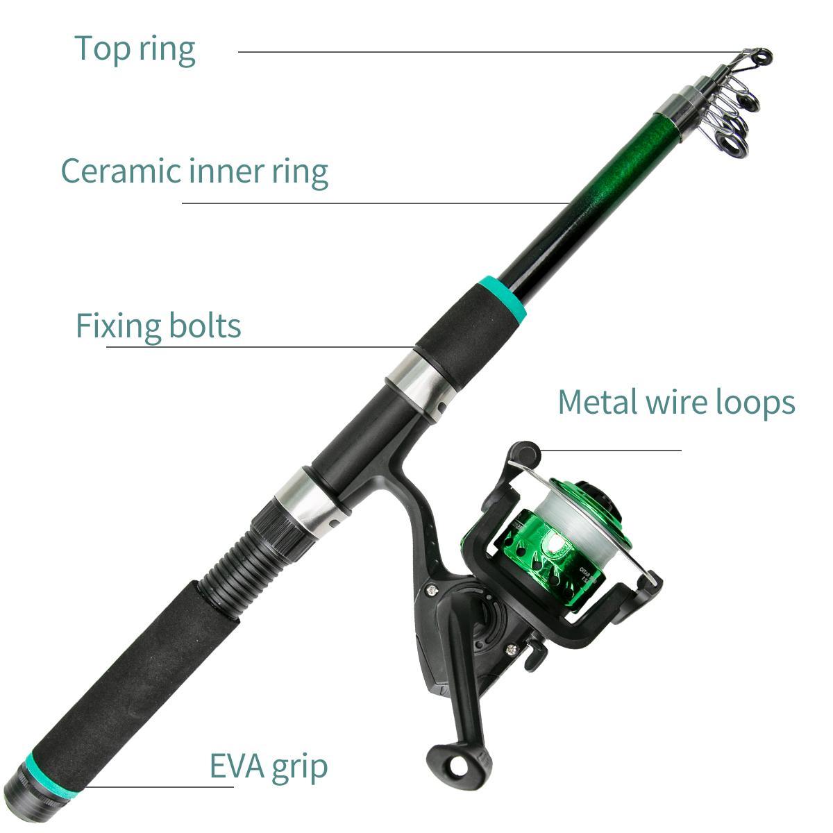 1.8 m Telescopic Fishing Rod and Reel Accessories Set, Fishing Gear, Portable Travel Fishing Pole Set, Fishing Accessories for Outdoor Fishing, Fishing Hook Set, Fishing Swivels Snap, Fishing Supplies