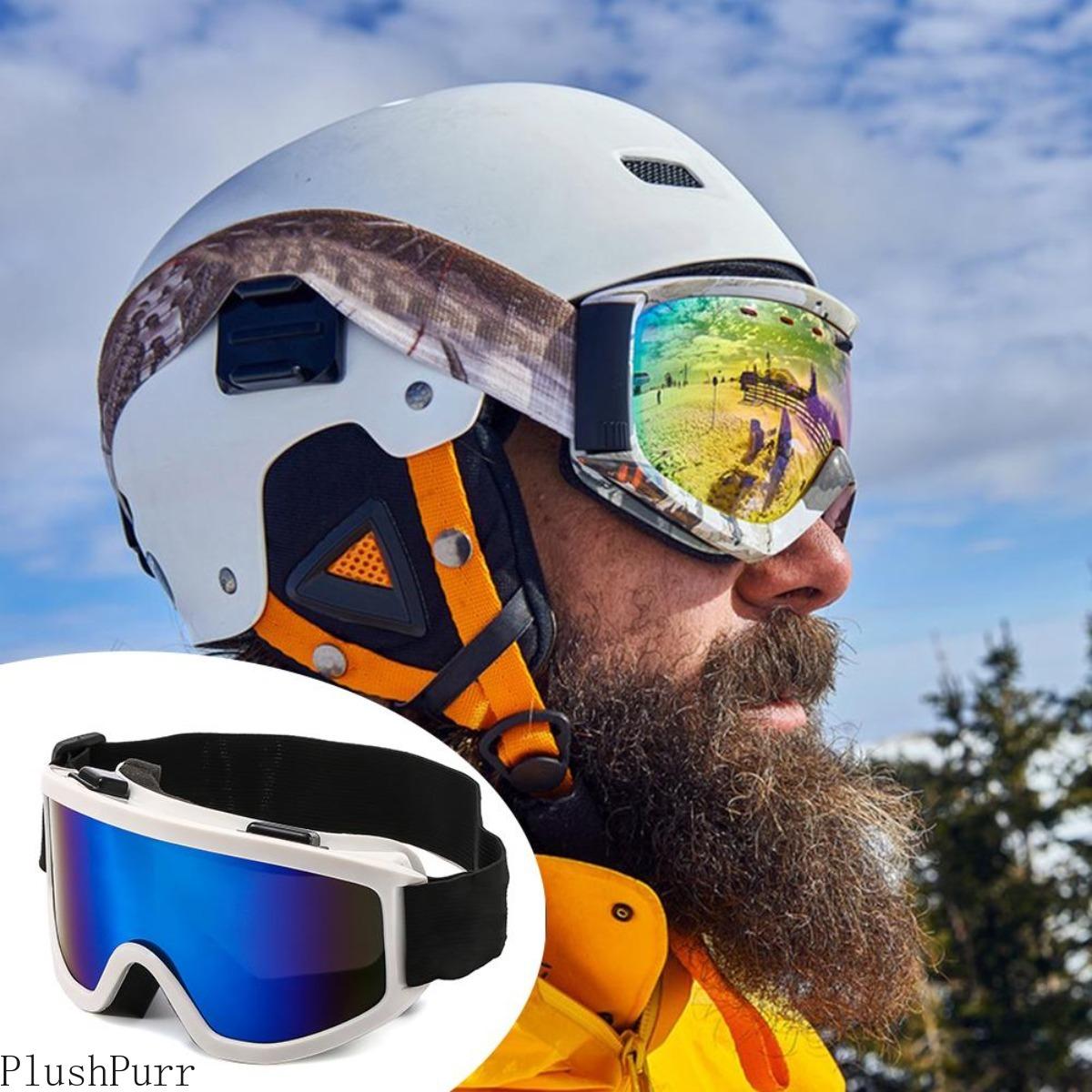 Large Frame Ski Goggles with Colorful Lens Anti-Collision Anti-Glare Lens Outdoor Sport Snow Snowboard for Snowboarding Skiing