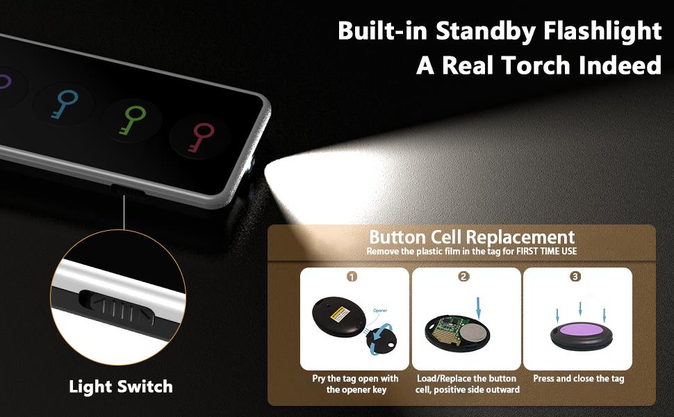 Lost Remote Finder, Remote Control Finder Locator with LED Light |     131ft RC Range Key Finder Locator Making Noise, Find My Keys Device with 4 Remote Retriever Tags |     Key Tracker, Keychain Key Finder