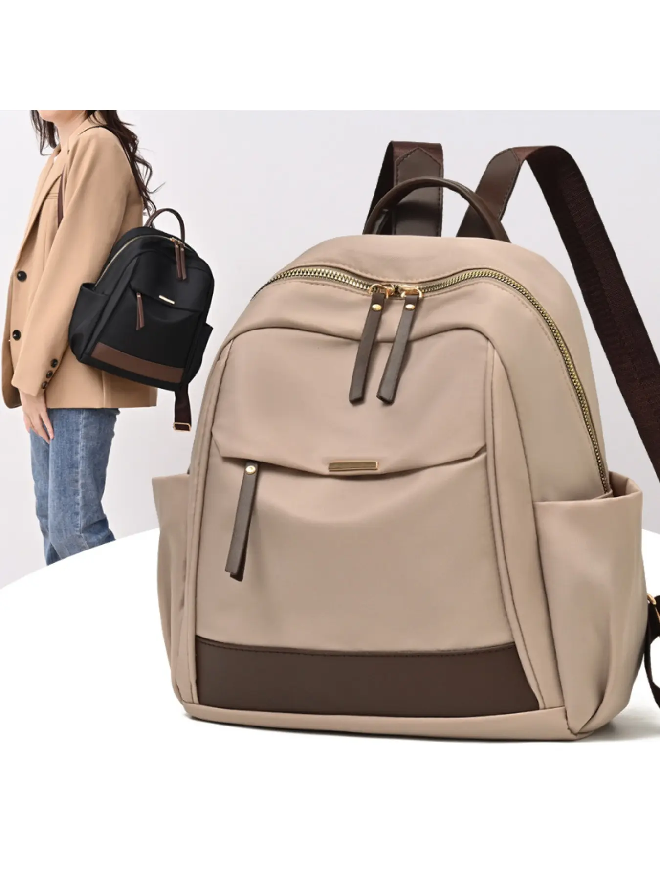 Multi-Compartment Commuter Backpack | Side Slip Pockets & Zippered Sections, Reinforced Handle, Pressure-Relief Straps, Large Capacity for Commute, School & Short Trips