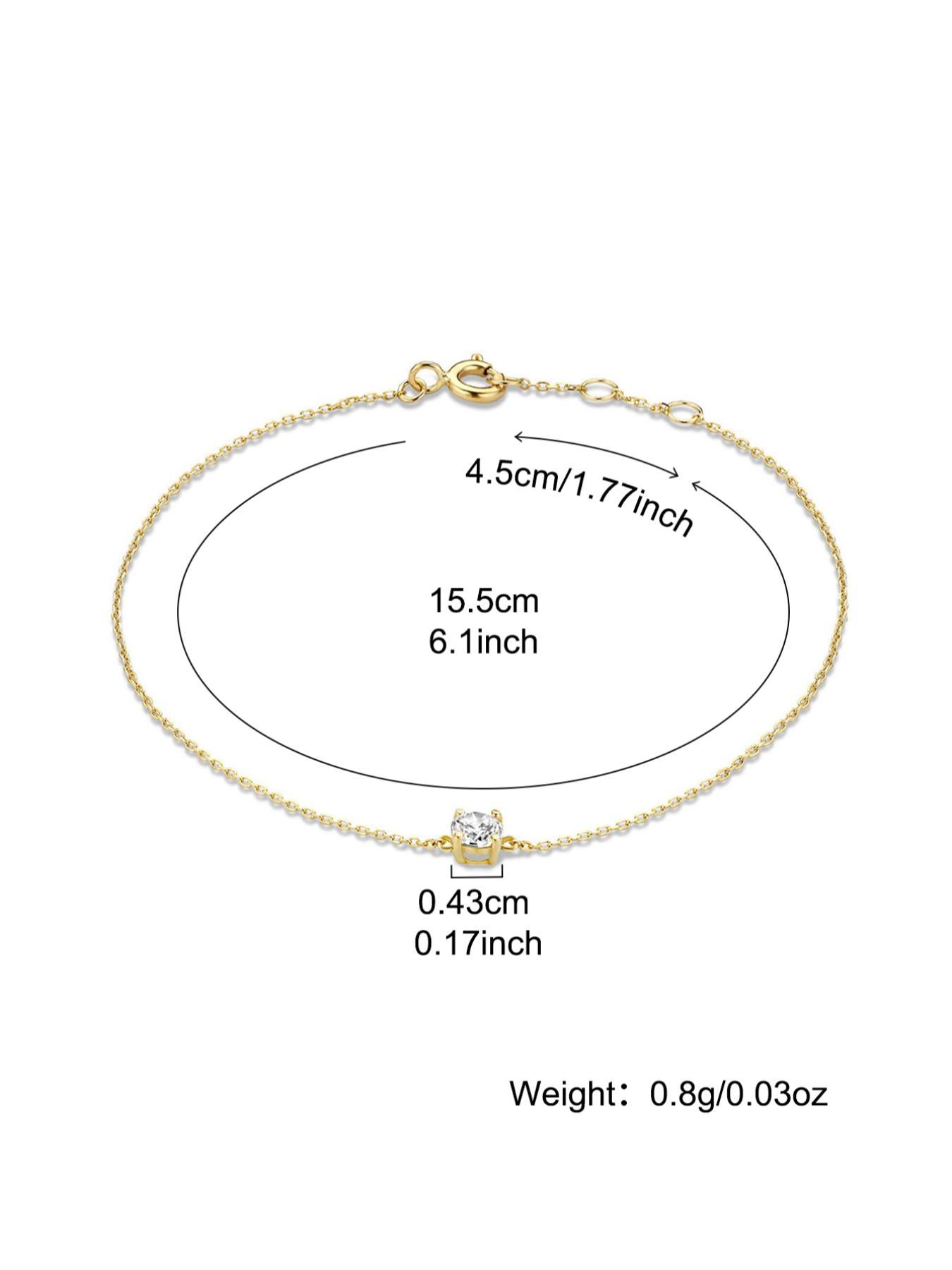 S925 Sterling Silver Elegant Zircon Bracelet, Fashionable Jewelry for Women & Girls, Trendy All-match & Exquisite Jewelry for Birthday Gift