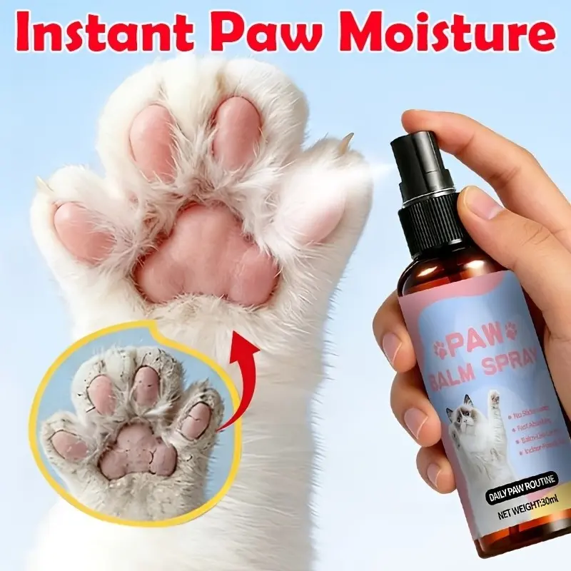 Paw Moisturizing Spray – Cares for cats' and dogs' paws, relieves dryness and roughness, and helps reduce wrinkles and the sensation of dryness; spray-on application ensures rapid absorption and quick drying.