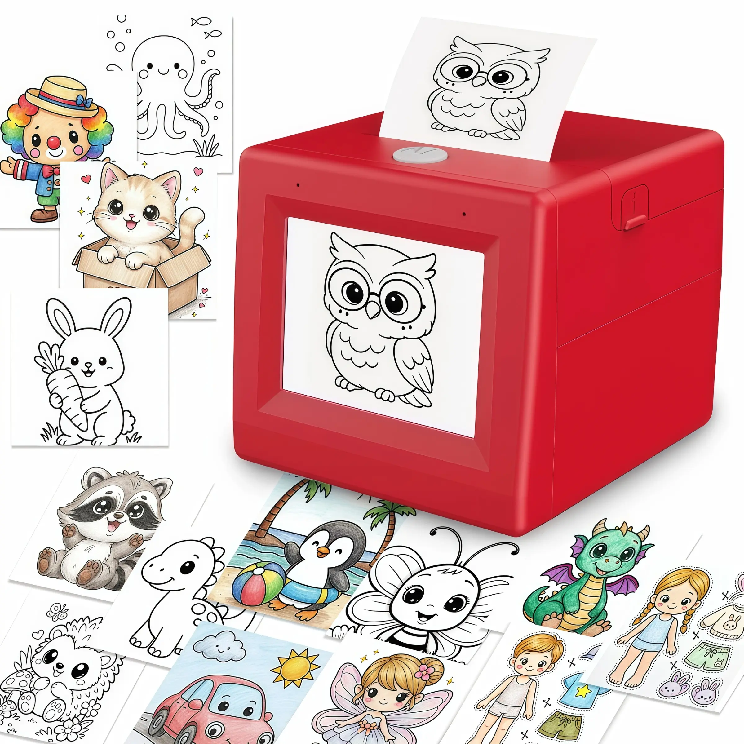Portable AI Mini Printer + Voice-Prompted Custom Image Generation + Instant Inkless Wireless Printing + DIY Journal & Creative Sticker Making