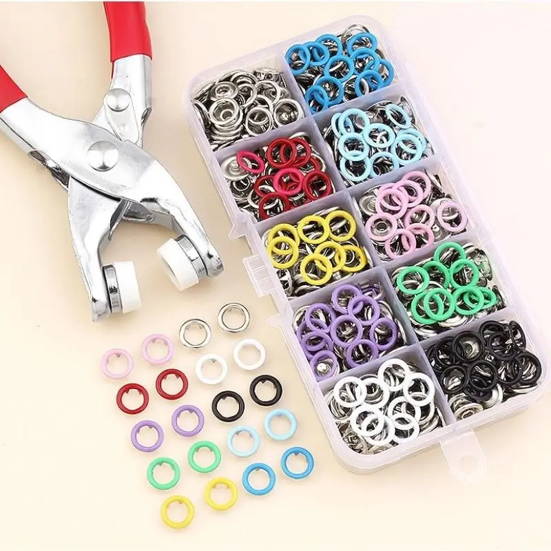 No-Sew Five-Claw Snap Button Pliers Tool Set, Easy Install Snaps on Baby, Bed Sheets, Duvet Covers, Zipper Repair Kit Compatible, Snap Fasteners, Sewing Supplies