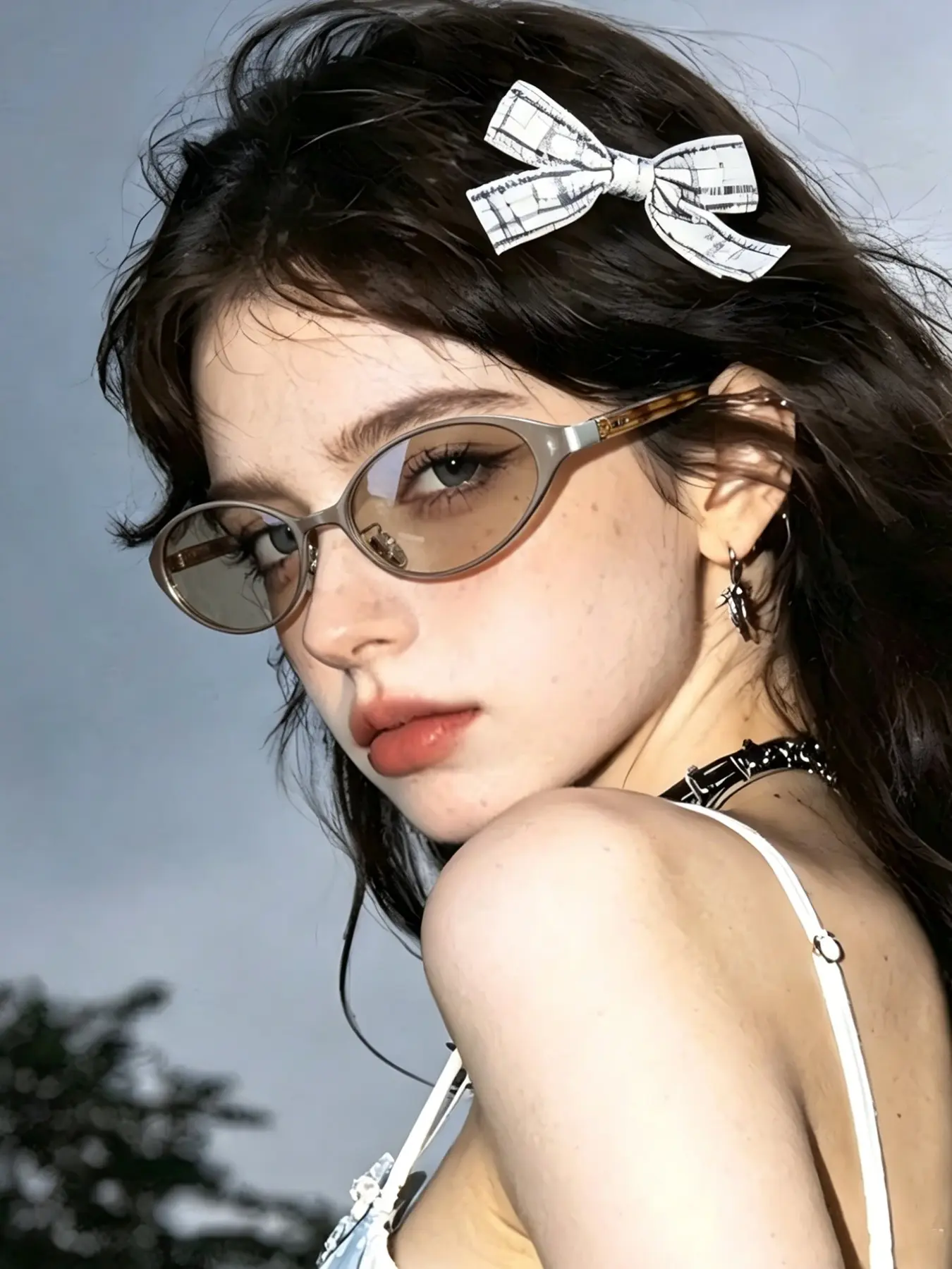 Elegant Oval Frame Retro Sunglasses for Women, Y2K Style Leopard Pattern, Uv100 Protection, Casual All-Season Fashion Accessory