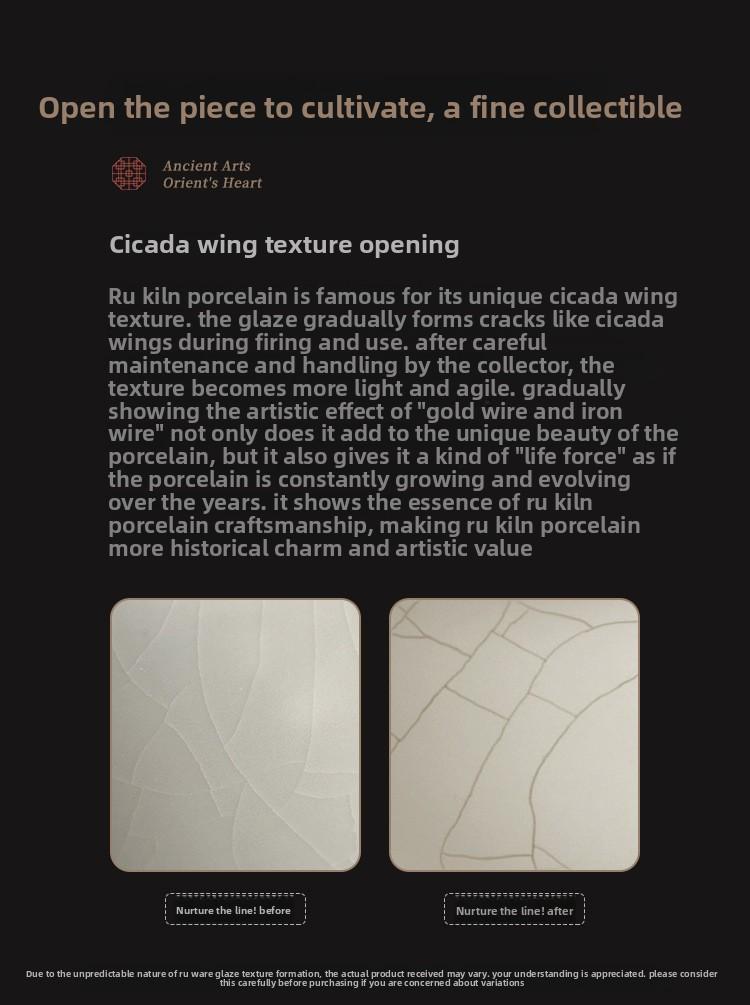 Xi Yuan Ji Blue and White Ru Kiln Incense Burner Stick Holder Three-Legged Sandalwood Censer for Home Indoor Tea Set Accessory incense stick