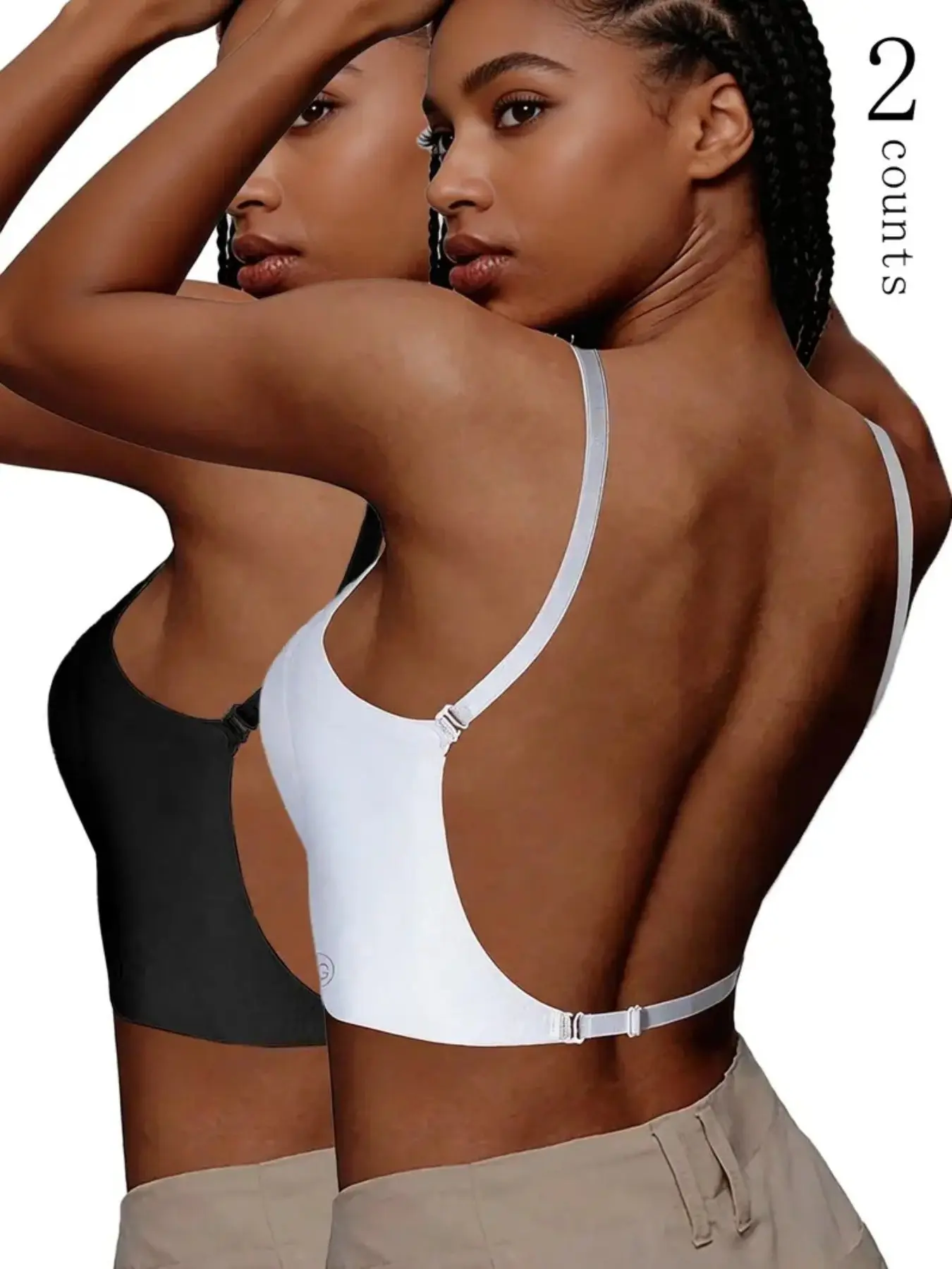Women's Elegant Chic Seamless Backless Bra, Convertible Strap Wireless Push-Up Bra, Ideal for Bridal Wedding Dresses and Party Gowns
