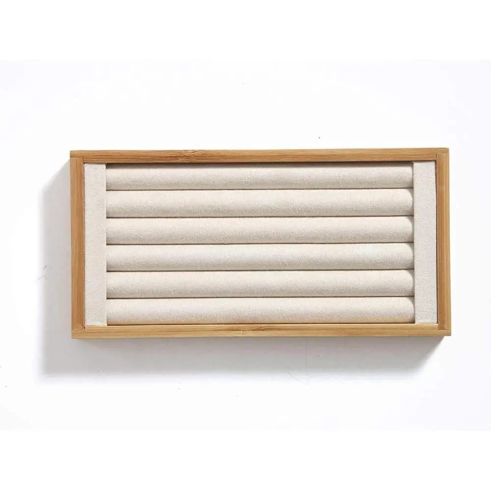 Ring Display Holder  Storage Tray Organizer Ring Stand For  Desk or Shop Store Selling Show(beige)