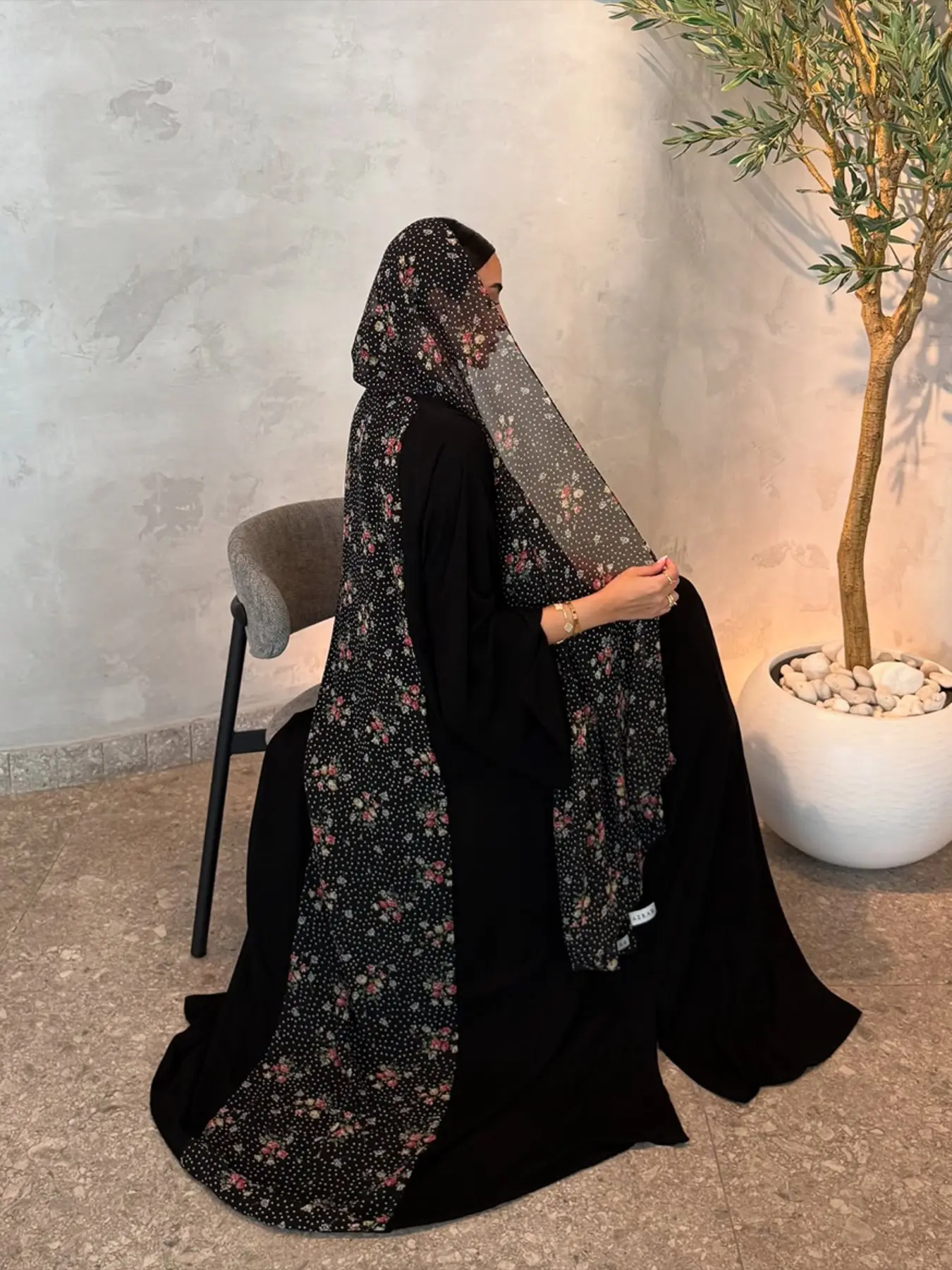 Women's Loose Fit Baggy Cardigan Dress Two-Piece Set, Polka Dot Floral Headscarf, Fashion Plus Size Outerwear Clothes for All Seasons Outfits