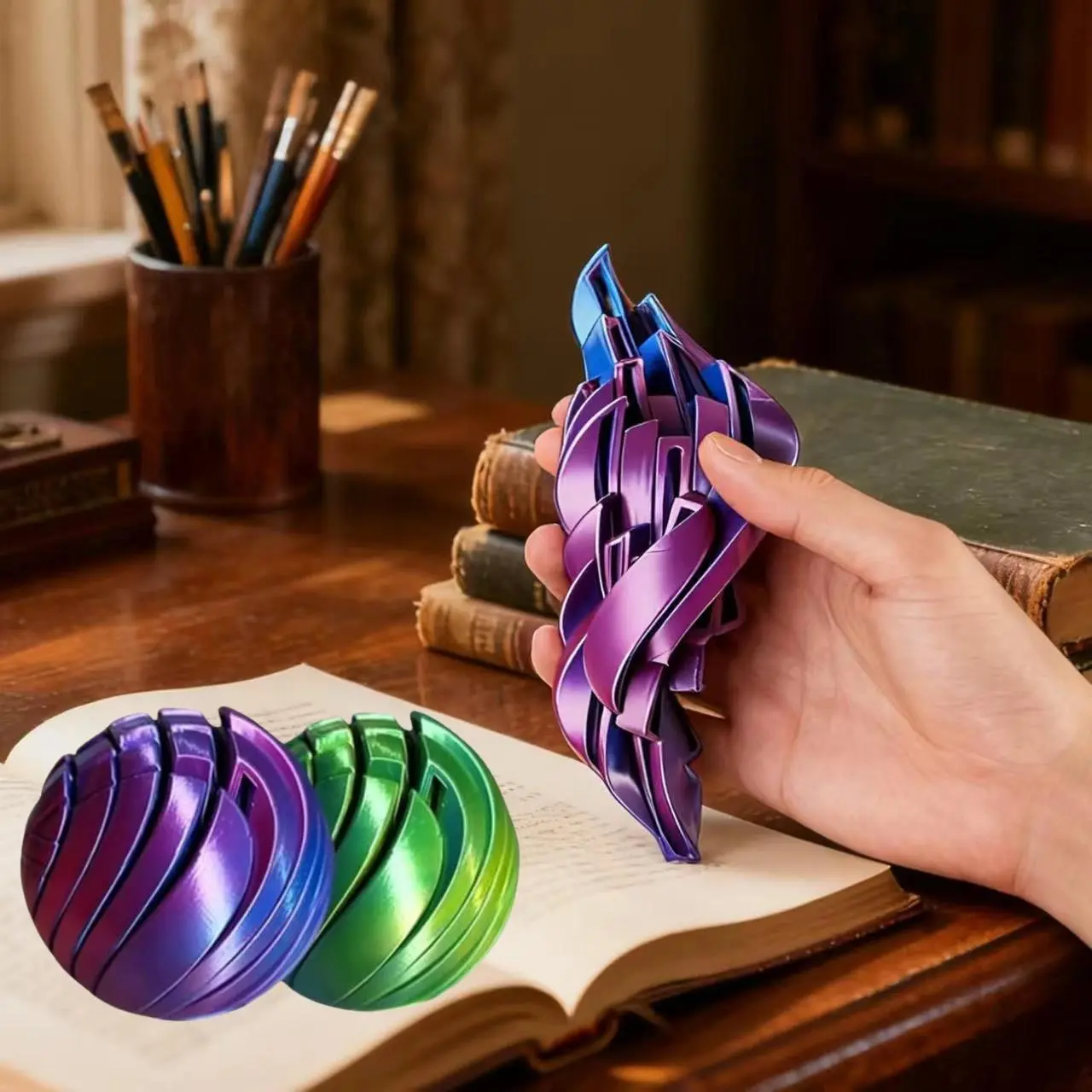 3d Printed Flow Ball Fidget Toy Spiral Stress Relief Sensory Toy for Kids Adults Anxiety Relief Christmas Birthday Party Gifts