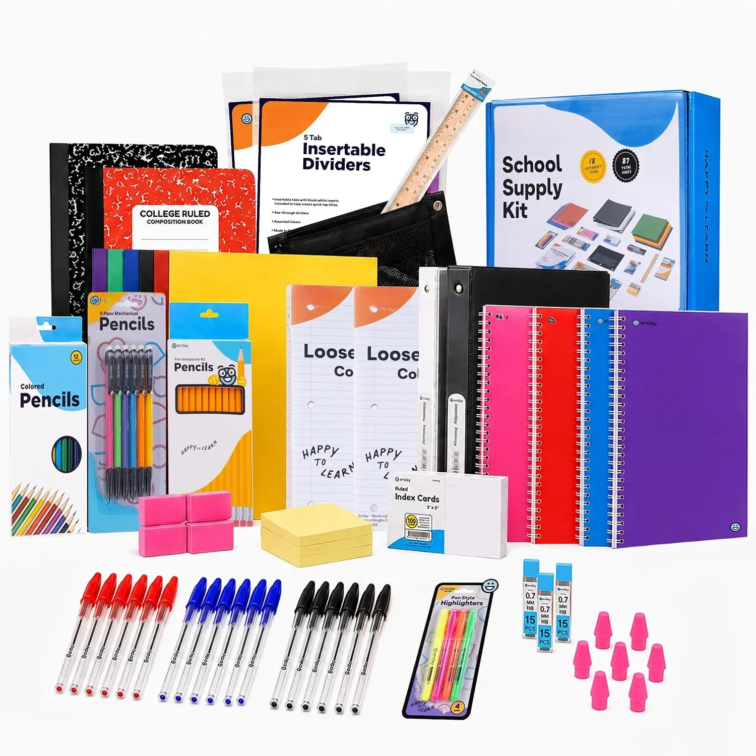 to School Supplies High School Kit for  with Folders, Notebooks, Pencils, Pens &   to School Supplies Kit School  Bundle for Classroom Essentials