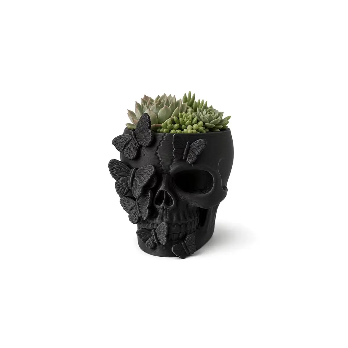 Gothic Butterfly Skull Planter, Halloween Decorative Succulent Pot, planter pots for indoor plants, Gothic Style Home Bedroom Desk Ornament, Unique Gift for Plant Lovers