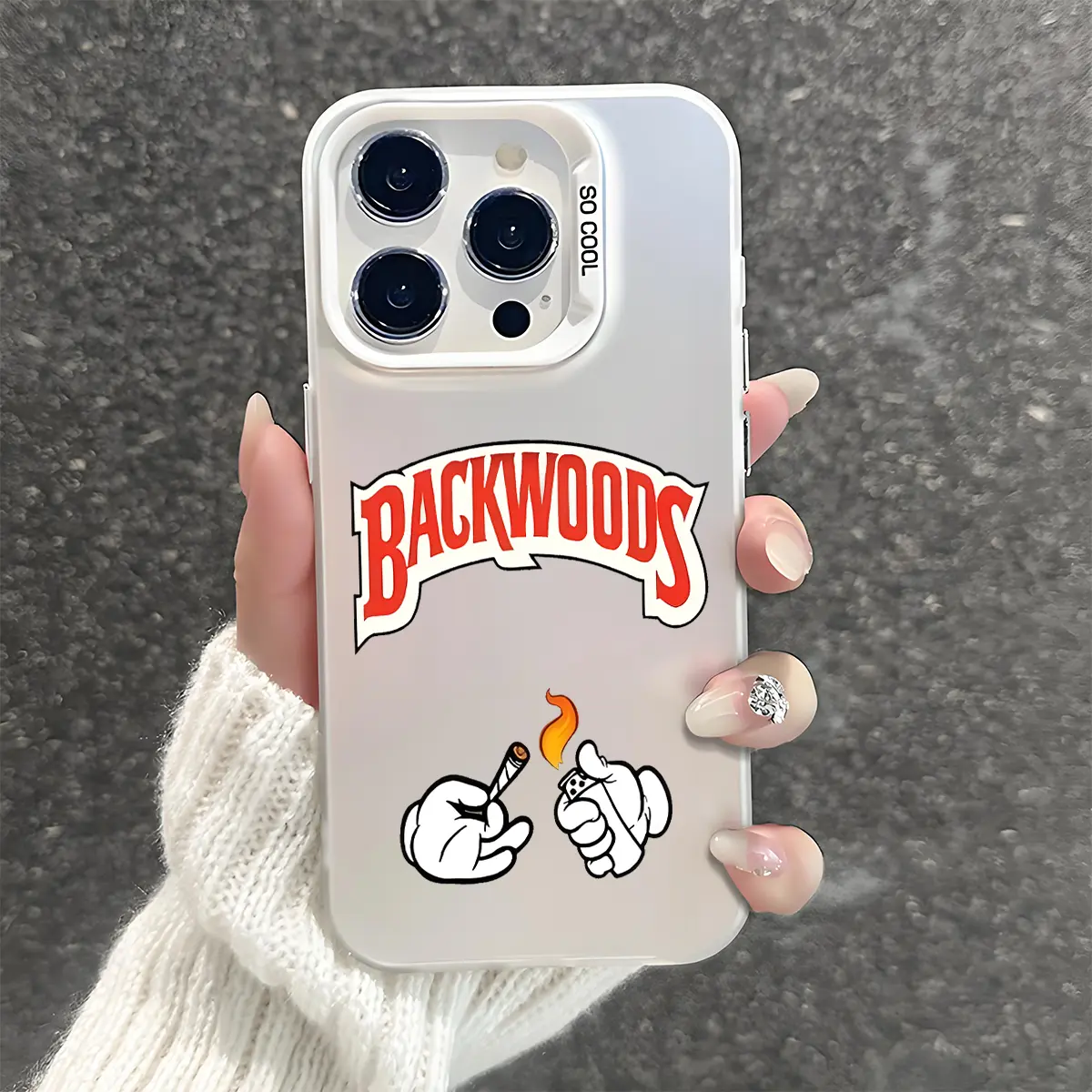Hip Hop Backwoods Cartoon Hands Print Shockproof Phone Case for iPhone 7 8 X XR 11 12 13 14 15 16 17 Pro Max Plus AIR 17E Protecitved Cover Affordable, Cool Street Style