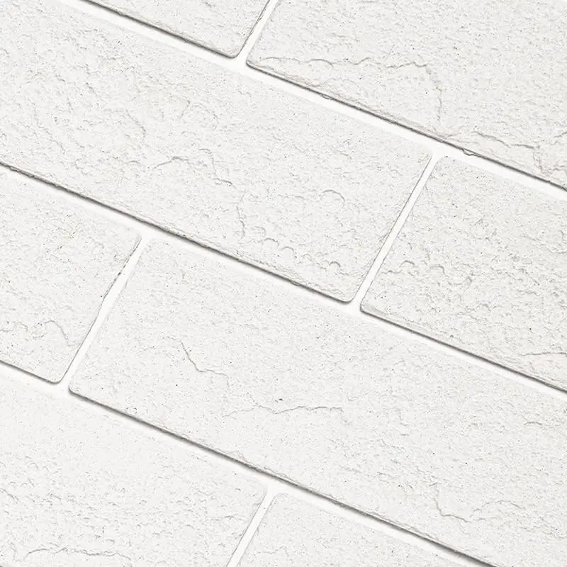 Old Town White Faux Brick Wall Tiles, 2 count  Thin Brick Veneers