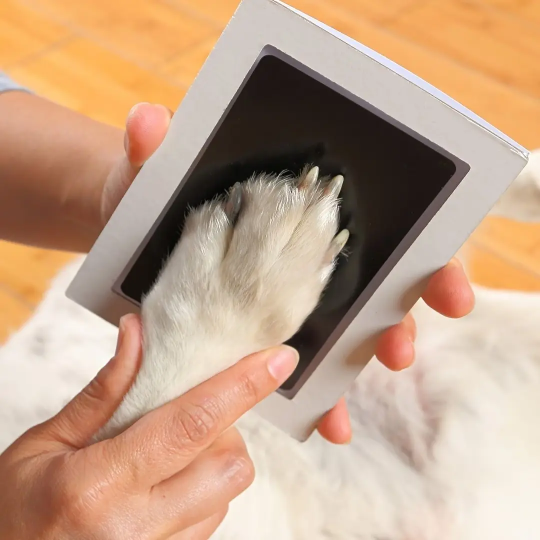 Pet Paw Print Kit with Ink Pad and 2 Stamps, Halloween Baby Footprint Handprint, Thanksgiving and Christmas Gifts