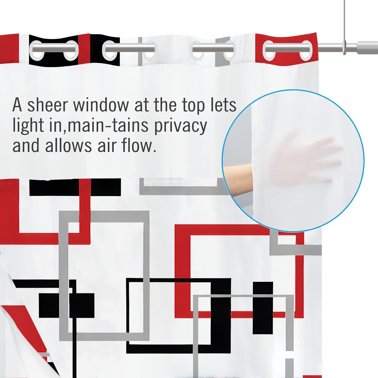 Geometric Pattern Shower Curtain, 1 Count Modern Simple Bathroom Curtain, Waterproof Shower Curtain for Home Bathroom Hotel Dormitory Decor, Bathroom Decoration Accessories