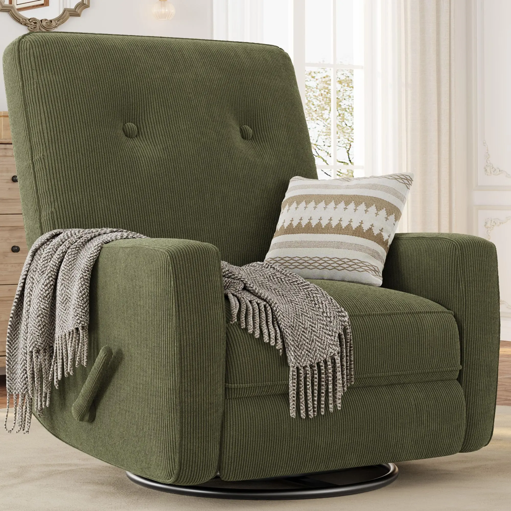 Recliner Chairs, Swivel Rocker Recline, Glider Recliner Nursery Chair for Adults, 360° Swivel Glider Rocking Chair