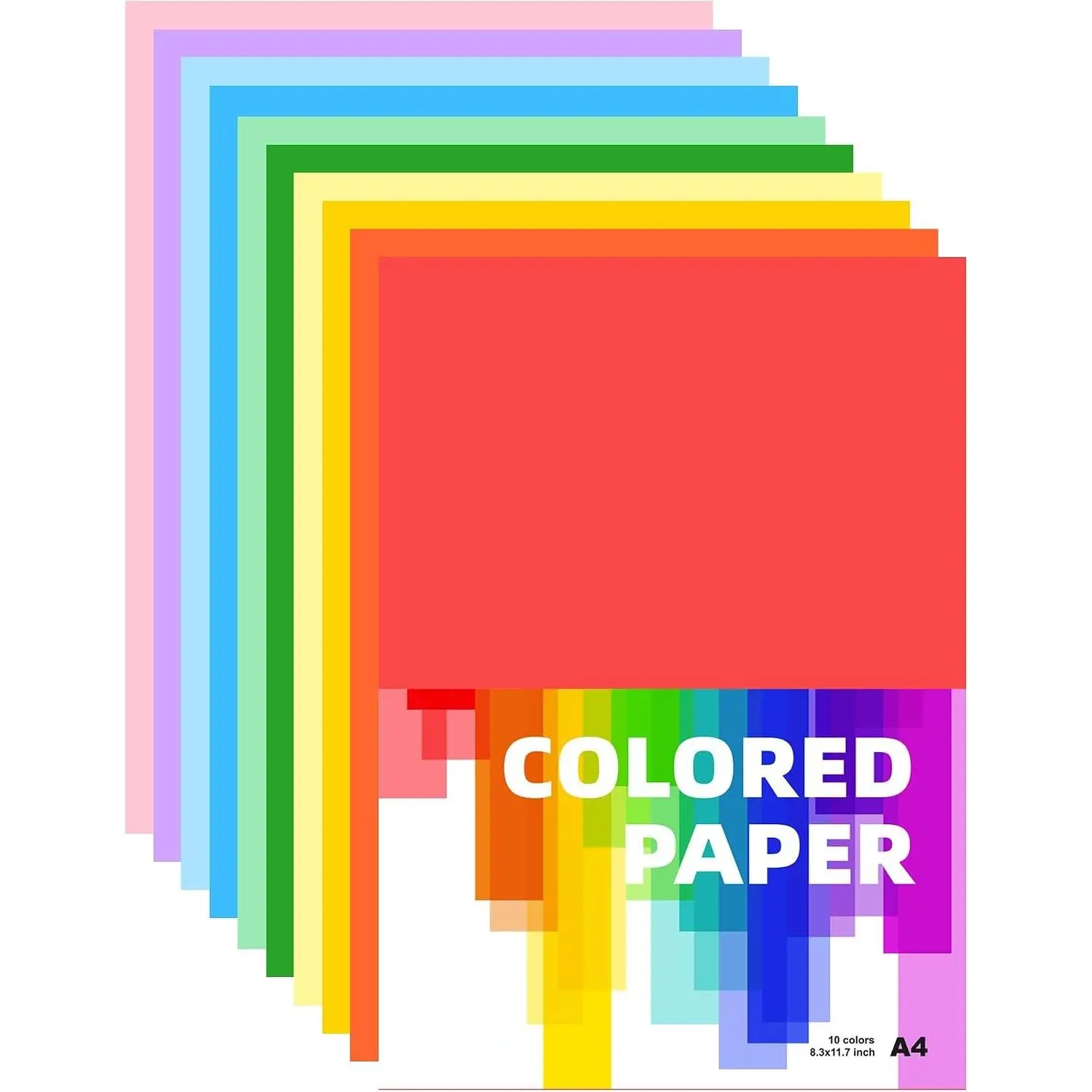 Colors Bulk for School Construction Paper A4 Copy Paper | 80 Sheets Classroom Supplies Elementary  for Arts Painting Coloring Colored Paper