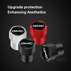 4Pcs Aluminum Alloy Styling Car Wheel Tire Air Valve Caps For GMC Terrain Sierra Canyon Yukon Acadia Savana Denali AT4 Granite