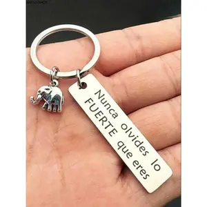 Elephant Engraved Stainless Steel Keychain for Men and Women, Durable Metal Pendant Accessory for Keys, Bags and Backpacks, Everyday Carry Charm
